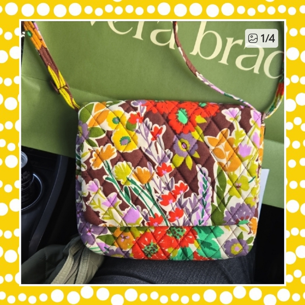 Nwt Vera Bradley Colorful Floral Crossbody Or Shoulder Bag